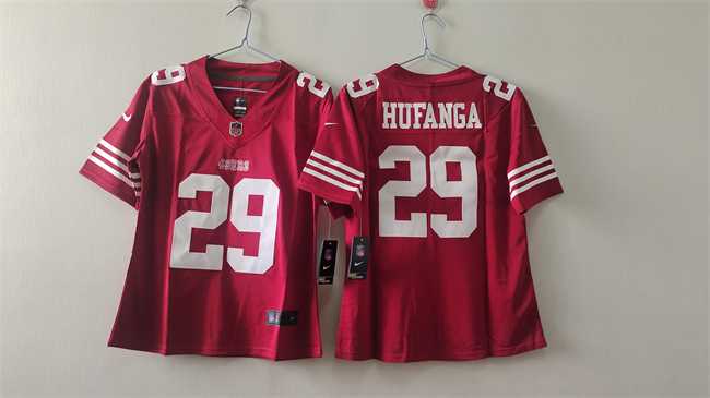 Womens San Francisco 49ers #29 Talanoa Hufanga Red Vapor Stitched Jersey